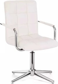 LuxuryForm DESIGN Stolička VERONA na striebornom kríži - biela