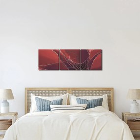 Obraz - Červená abstraktná kvetina N⁰2 (s hodinami) (90x30 cm)