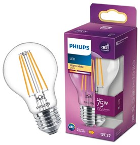 LED žiarovka E27 A60 8,5W = 75W 1055lm 2700K Teplé vlákno PHILIPS