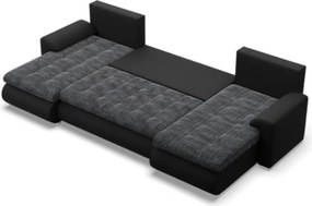 Sedacia súprava FORESTA ULL v tvare U popolová / čierna