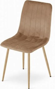 AKCIA Hnedá zamatová stolička LAVA ALMOND BROWN II. akosť