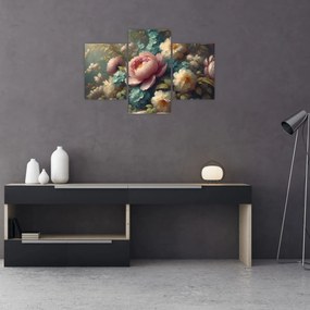 Obraz - Zátišie s kvetmi - maľba (90x60 cm)