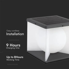 LED solárne nástenné svietidlo LED/8W/3,7V IP65 3000K