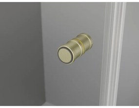 Mexen Mist-F Duo, skladací sprchový kút 75 x 110 cm, číre sklo, zlatý matný profil, 8A6-075L-110P-55-00