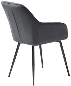 Sivé čalúnené jedálenské kreslá v súprave s podrúčkami 2 ks Nolan Stripe – Unique Furniture