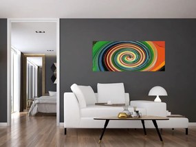 Abstraktný obraz - farebná špirála (120x50 cm)