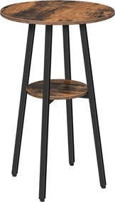 Kulatý barový stůl Vasagle Obri 55 cm hnědý/černý