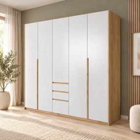 ŠATNÍKOVÁ SKRIŇA VALLEN DUB CRAFT + BIELA 225 cm