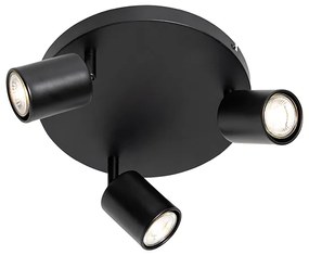 Moderné stropné svietidlo čierne nastaviteľné okrúhle 3-svetlo - Java