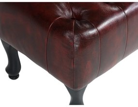 furniture-nabytek.cz - Masívny taburet Chesterfield Pittsfield z pravej kože, červený – 61×46×43 cm