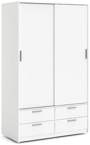 Biela šatníková skriňa s posuvnými dverami 121x200 cm Line – Tvilum