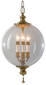 Závesná lampa Argento so sklenenou guľou