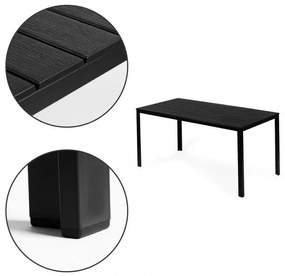 Veľký záhradný stôl v čiernej farbe