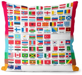 Vankúš  Najdôležitejšie vlajky (Velikost: 55 x 55 cm)