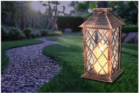 BERGE Záhradný lampáš LED solárny lampáš medený 2V 35MA