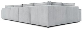 Svetlosivá menčestrová rohová pohovka (ľavý roh) Nihad modular – Bobochic Paris