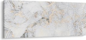 Obraz bielej mandaly (120x50 cm)