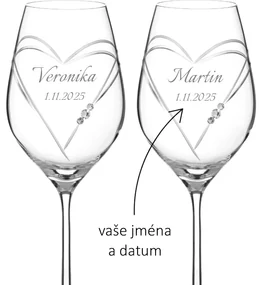 Dekorant Svadobné poháre na biele víno Aphrodite s krystaly Swarovski 360ml 2KS VARIANTA 3