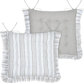 Oboustranný podsedák na židli Josephine 38x38 cm šedý/bílý