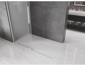 Mexen Velar, sprchová zástena s posuvnými dverami Walk-in 150 x 200 cm, 8mm sklo námraza, brúsená oceľ, 871-150-000-33-97