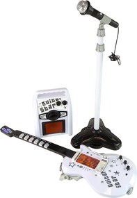 LEAN Toys Elektrická gitara na batérie so súpravou mikrofónov