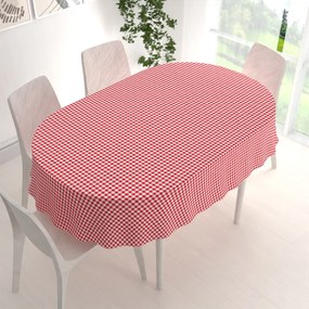 Biante Bavlnený oválny obrus Sandra SA-056 Červeno-biele kocky 100x140 cm