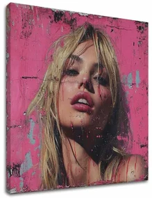 Obraz Blonďavá krása - Ružová barbie | 100% originál domaľovaný akrylom