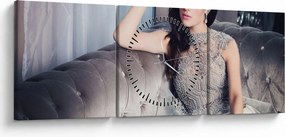 Obraz - Glamour (s hodinami) (90x30 cm)