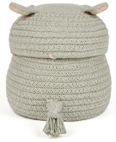 Svetlosivý látkový detský kôš na hračky ø 15x15 cm Mini Henry the Hippo – Lorena Canals