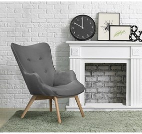 Sivé zamatové kreslo Niko – Ropez