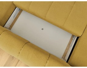 Rozkladacia/s úložným priestorom rohová pohovka v horčicovej farbe (pravý roh/do tvaru "U") Fuji – Bobochic Paris