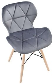 Bestent Jedálenské stoličky 4ks zamatové šedé MOON LIGHT