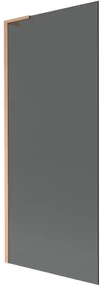 Mexen Next L, 1-krídlová vaňová zástena 80 x 150 cm, 6mm šedé sklo, medený profil, 895-080-000-03-40-65