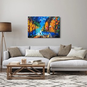 Obraz - Milenci, Pointilizmus (90x60 cm)