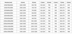 Mexen Lunar, L Duo výklopný sprchový kút 105 x 100 cm, 8mm číre sklo, oceľový profil, 834L-105L-100P-97-00