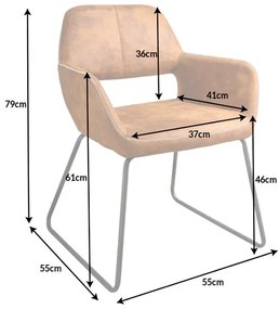 Stolička Mustang v industriálnom štýle hnedá