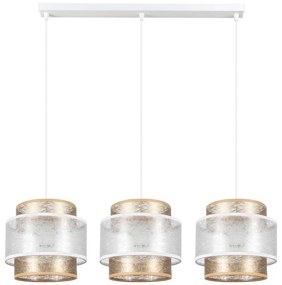 Luster na lanku GABI 3xE27/60W/230V zlatá/biela