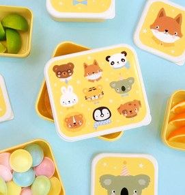 A Little Lovely Company - súprava štyroch desiatových škatuliek - zvierací kamaráti