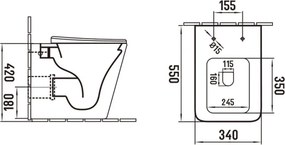 Mexen Cube, bezokrajová stojatá WC misa s WC sedadlom, na postavenie, duroplast, biela lesklá, 32924000