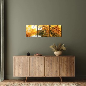 Obraz - Jesenný strom (s hodinami) (90x30 cm)