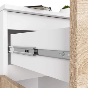 Komoda Kiara 80 cm 2 skrinky a 1 zásuvka biela/dub sonoma