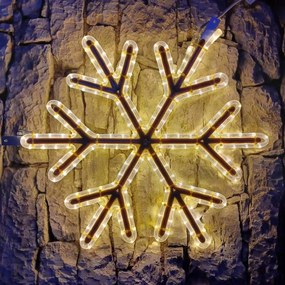 DECOLED LED světelná vločka VI, závěsná 3D tisk, pr. 65 cm, teple bílá, IP67