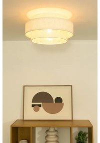 Stropné svietidlo BOHO 1×E27/60W/230V, priemer 40 cm, krémové/juta