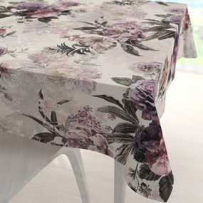 Biante Dekoračný štvorcový obrus Parma PM-112 Fialové kvety na smotanovom 70x70 cm