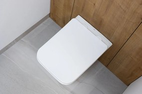 Laveo Závesná WC misa so SoftClose sedadlom Kvadrato CycleOn 2.0 - VMK_610S, biela