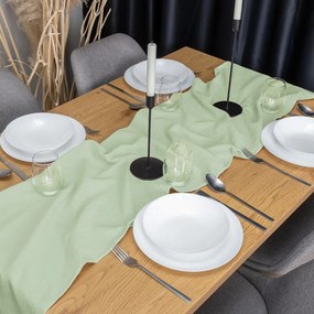 Biante Mušelínový behúň na stôl MSN-067 Pastelovo pistáciový 45x140 cm