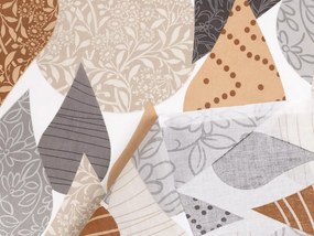 Biante Bavlnený záves Sandra SA-507 Hnedo-sivé kvapky s ornamentami 150x140 cm