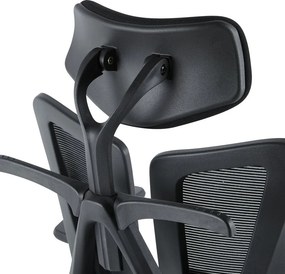 Kancelárska ergonomická stolička MORA — sieť / látka, čierna