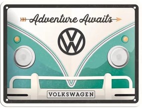 Plechová ceduľa Volkswagen VW - Adventure Awaits, (20 x 15 cm)