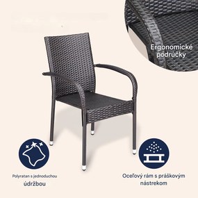 InternetovaZahrada Ratanové stoličky Comfort 4 ks - hnedá